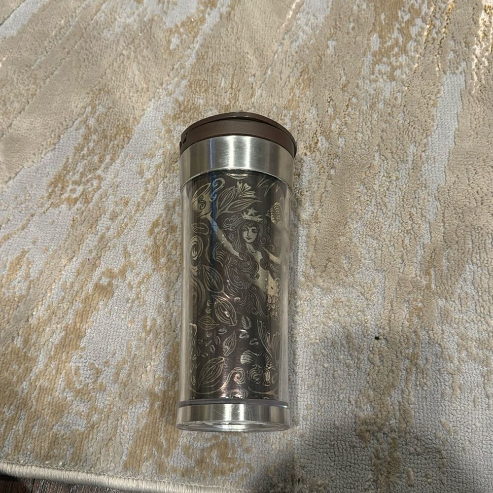 2007 Starbucks Anniversary Blend‎ Mermaid Tumbler Brown 16fl oz